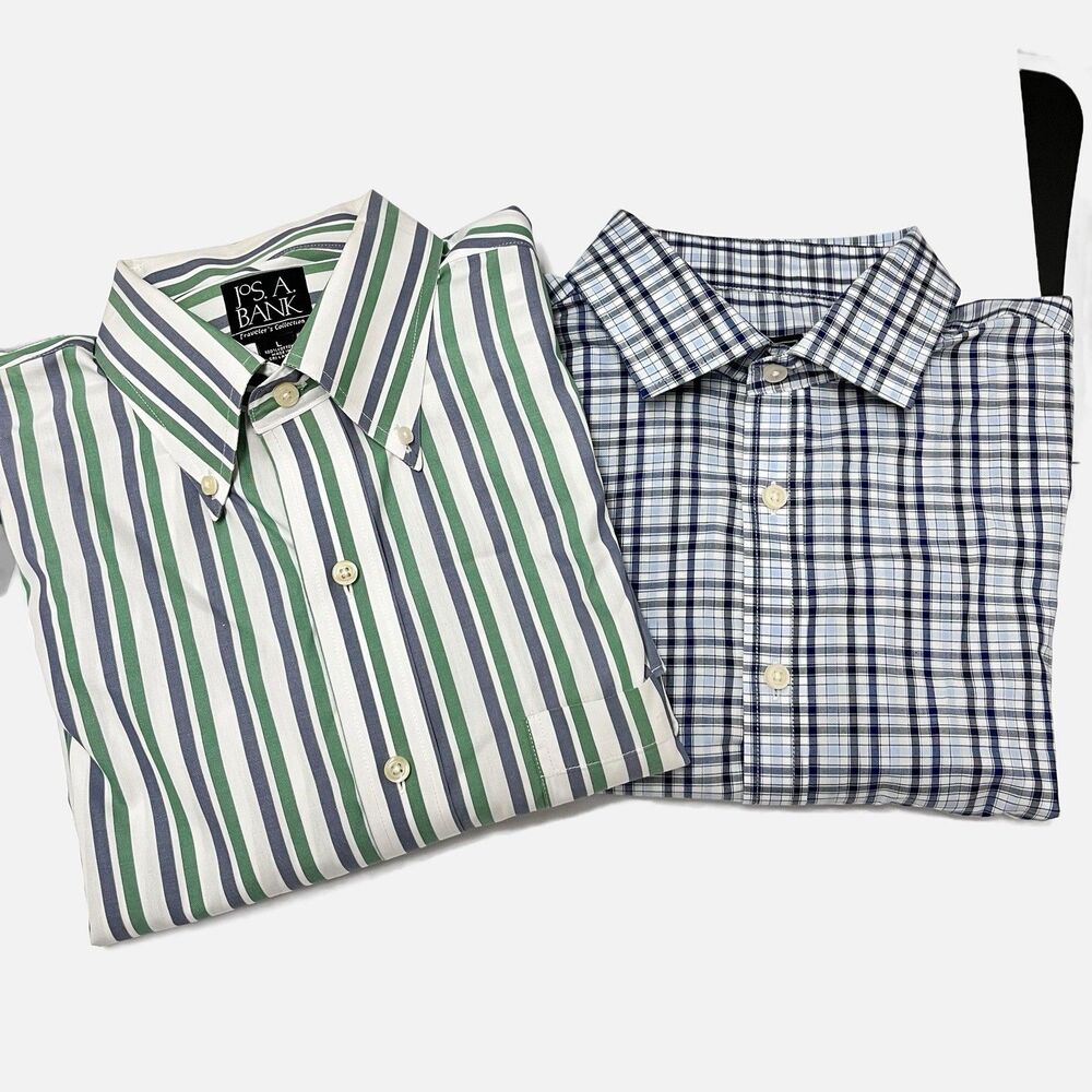 Lot Of 2 Joseph A. Bank Travelers Long Sleeve Shirts Size Large